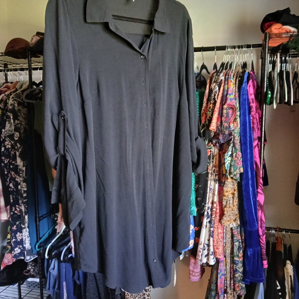 Torrid Black Button-Up Swim Coverup